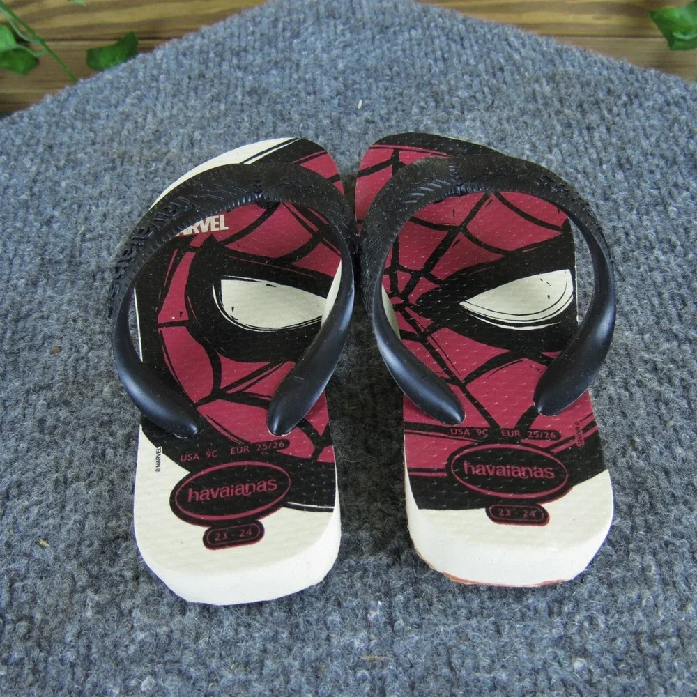 Havaianas Boys Flip Flop  Sz T 9 Medium Red Synthetic Slip On‎